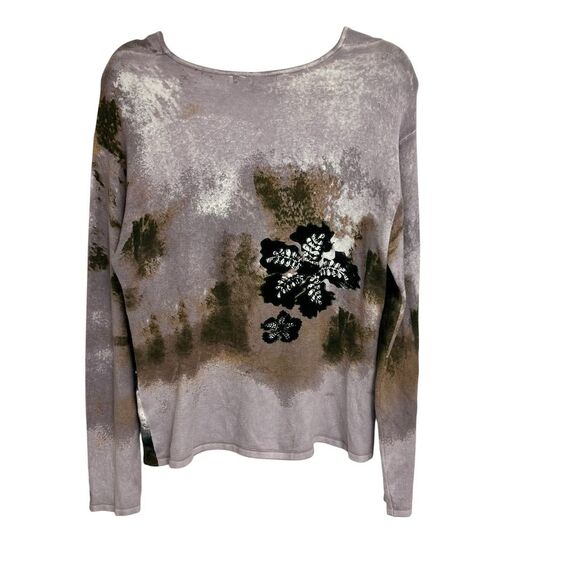 Pierri Women's Floral Pullover Soft Knit XL Multicolor Long Sleeve Casual Top - Picture 6 of 6